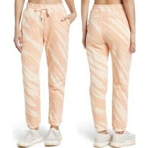 SWEATY Betty Essentials Orange Striped Joggers Pants Size Medium NEW